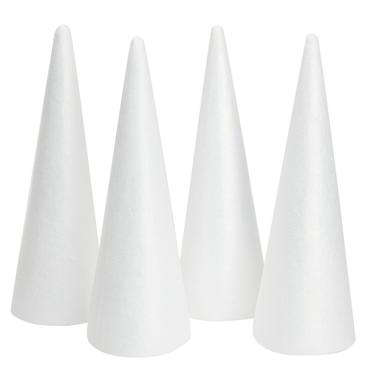 4 Pack Craft Foam - Foam Cones for Crafts, Trees, Holiday Gnomes, Christmas Decorations, DIY Art Projects (13.5x5.5 In)